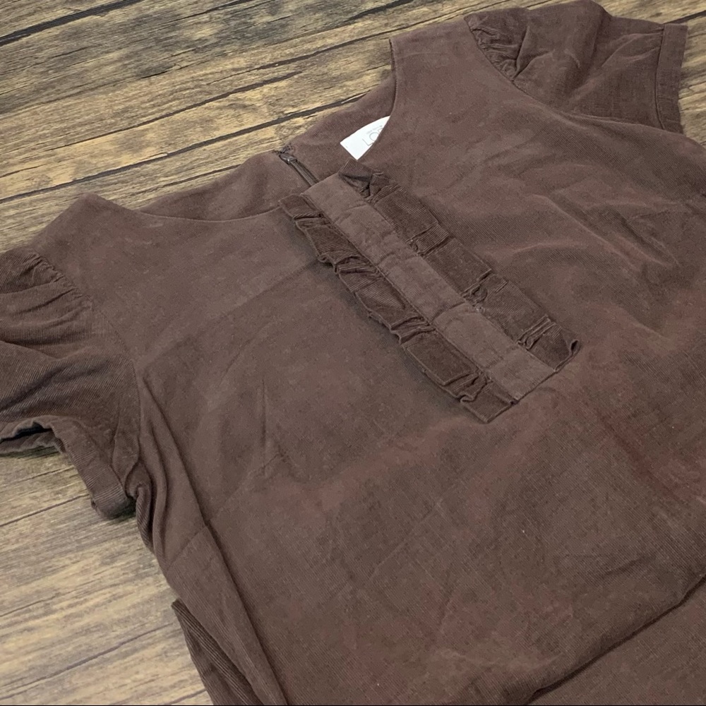 Ann Taylor Loft Brown Corduroy Shift Dress, Size 2